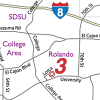 map for stop 4 of the San Diego Pottery Tour